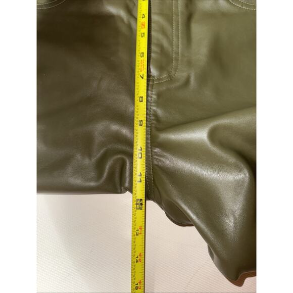 Shinestar Vegan Green Leather Pants - Size Large - Picture 5 of 6